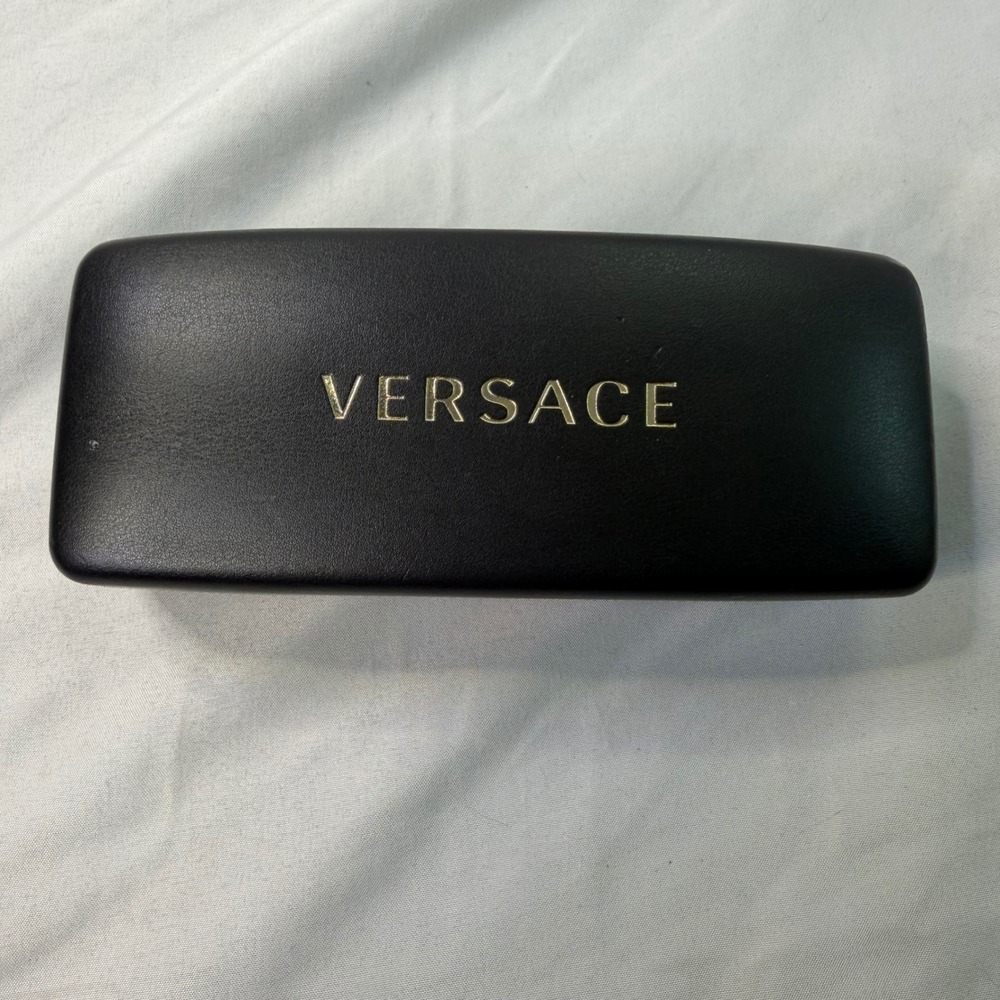 Versace MOD 2257 1002/87 Greca Gold Black Rectangular Sunglasses Italy Case